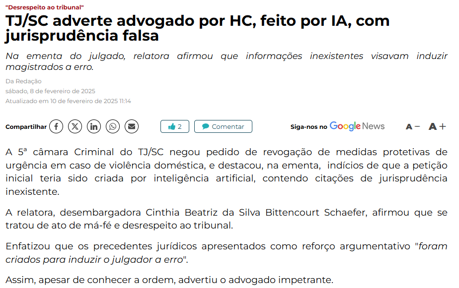 Notícia: Habeas Corpus com Precedentes Falsos